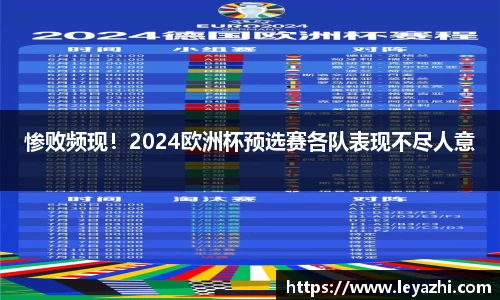 惨败频现！2024欧洲杯预选赛各队表现不尽人意